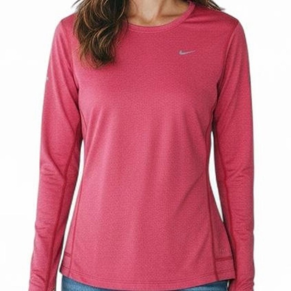 Nike Dri-Fit Pink Running Top Women’s Small Athletic Long Sleeve Barbiecore Chic